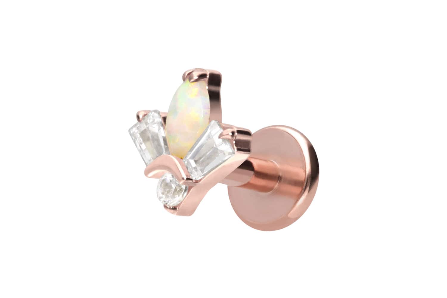 Titan Labret Piercing mit Innengewinde LOTUSBLÜTE